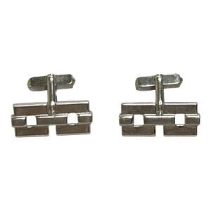 Vintage Swank Mid Century Modern Cufflinks Square Link Silver Tone